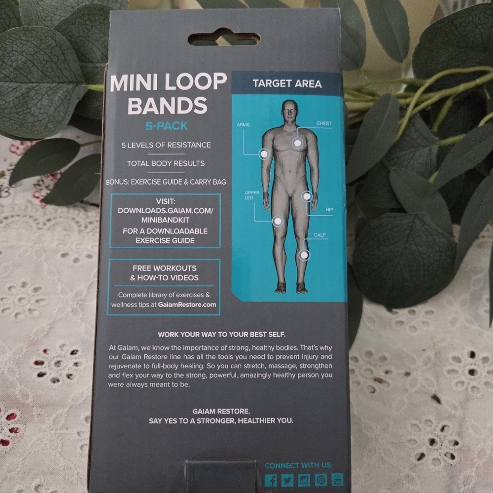 GAIAM Restore Mini Loop Bands 5-Pack - Multi-Color - Picture 3 of 6